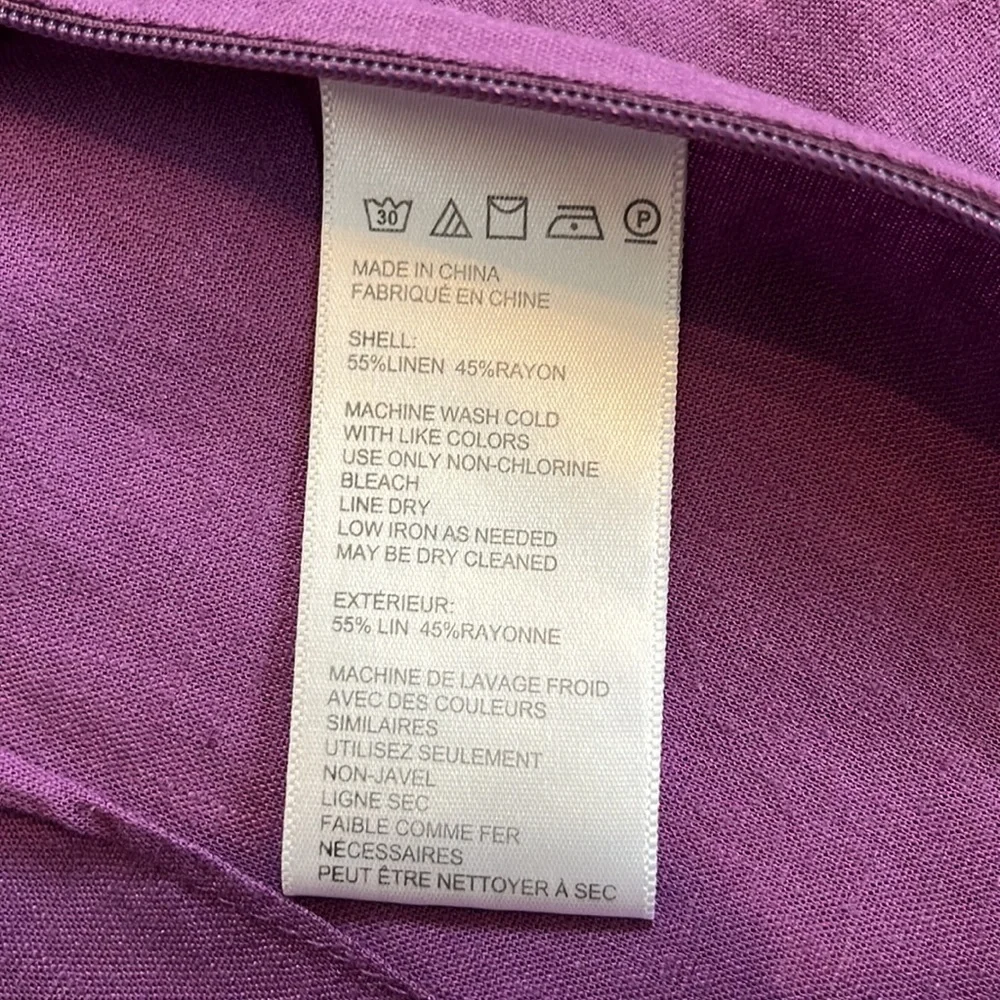 Urban Outfitters Purple Wrap Jumpsuit Linen Blend Wide Leg